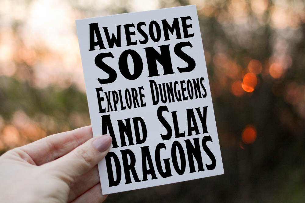 Awesome Son Dungeons and Dragons Birthday Card, Card for Son